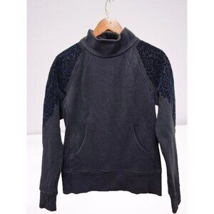 Lululemon Floral Flock Midnight Pullover Sweatshirt High-neck Cut Velvet Sleeves